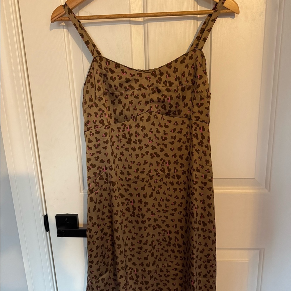 CAbi Leopard Print Dress with Spaghetti Straps